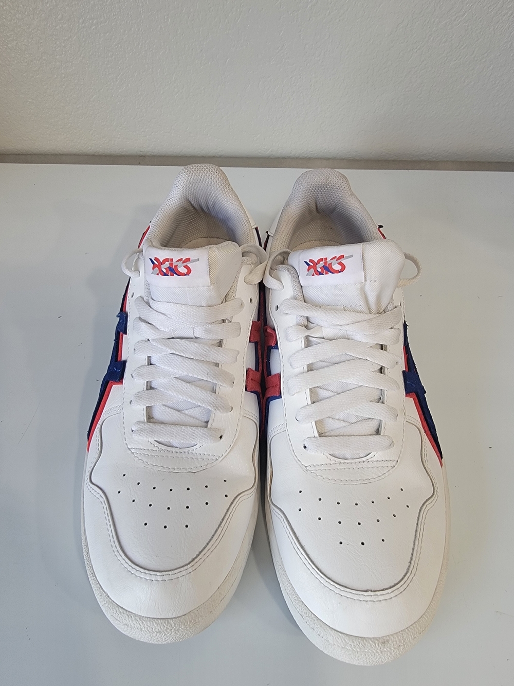 Asics Japan S Shoes Mens Size 9 White Red Navy Ortholite Retro Low 1201A381